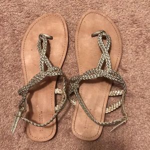 Merona Grey/Gold Sandals